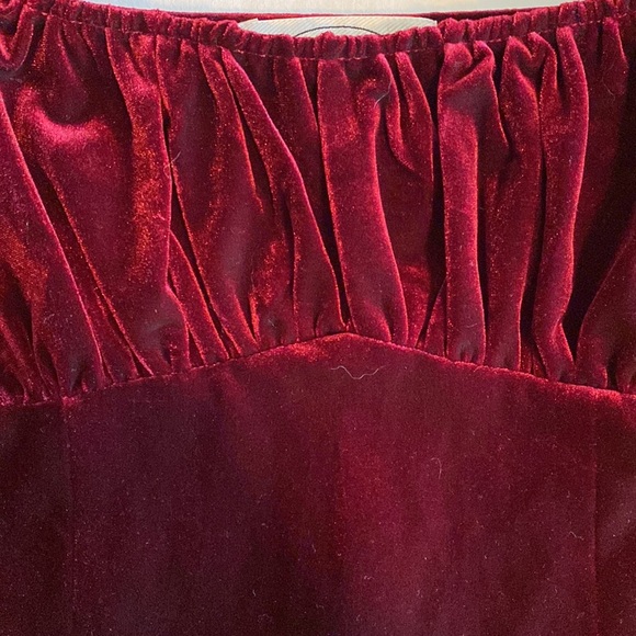 Cider Renaissance Velvet Burgundy Corset style long sleeves ruched bust - Picture 14 of 15